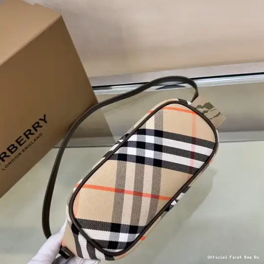 Official First Bag Ru Mini Burberry Bag-20*10*9CM Check 0516